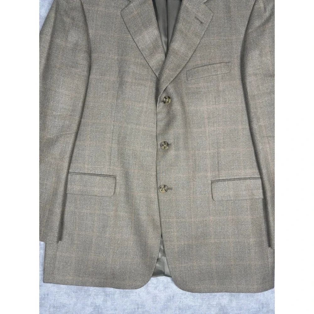 Vintage Burberry London Blazer 44R Silk Wool Plaid USA Union Made Nordstrom